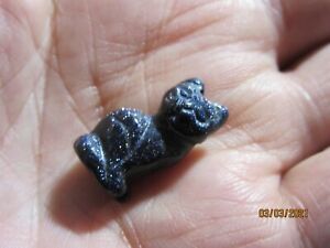 One Adorable Mineral Stone Sitting Carved Kitty CAT Bead 13/16