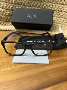 A|X Armani Exchange AX3016 Eyeglass Frames 8078-53 - Matte Black