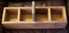 Vintage Handmade Wood Carpenters Tool Caddy Tote Carrier W/ 4 Sections