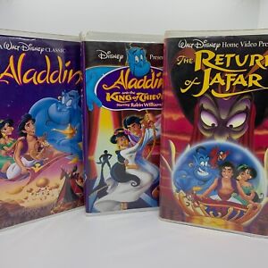 disney VHS lot of 3 movies aladdin / king of thieves / the return of jafar