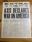 VINTAGE NEWSPAPER HEADLINE~WORLD WAR 2 GERMANY DECLARES WAR START WWII 1941