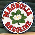 VINTAGE MAGNOLIA FLOWER GASOLINE MOTOR OIL PORCELAIN ENAMEL GAS PUMP SIGN