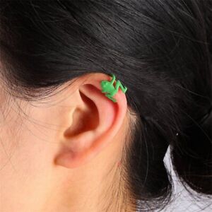 Green Frog Ear Cuff Clip Earrings No Piercing Women Men Fashion Jewelry Gift