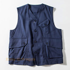 Mens Retro Cotton Multi-Pocket Casual Loose Button Vest Waistcoat Vintage S-3XL