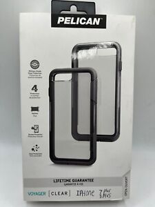 Pelican Voyager Case With Holster For iPhone 8 Plus / 7 plus / 6-Plus Clear Gray