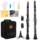 Bb Clarinet Woodwind School Concert Marching Band w/ Case, Stand & Cleaning Kit