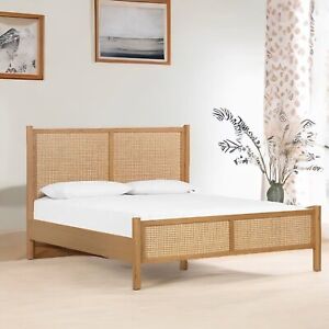 Rattan Aesthetic Khaki Bed With Storage Furniture | Handmade | Cane beds