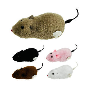 Cat Kitten Play Wind Up Mouse Clockwork Joke Mice Rat Toy Fun Furry Toy