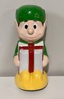 Vintage 9” Elf w/ Present Blow Mold Pathway Light Topper or Cover
