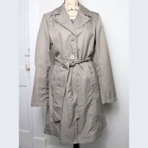 Dennis Basso Women's Size Small Lightweight Lined Classic Beige Trench Coat Belt