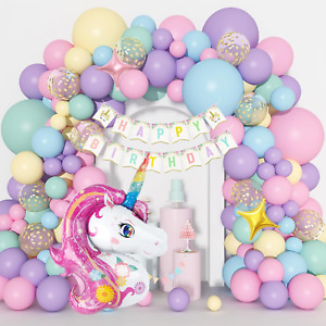Unicorn Balloons Arch Garland Kit, 146Pcs Rainbow 40