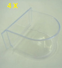 Feeder Cup Seed Water Bird Cage Seed Water Clear Plastic Feed Dish, Pack of 4