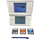 Nintendo DS Lite White Console , Stylus 3 Game Lot See Test Video