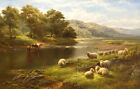 Classical landscape painting cow and sheep Giclee Art Printed on canvas L1983