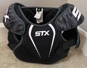 STX Lacrosse Stallion 75 Shoulder Chest Pad Black Adult Medium.  Excellent Cond.