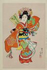 WB Syunsen Woodblock Prints Asian Antique Kimono Kanzashi Ukiyo-e Kabuki Maiko