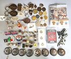 Junk Drawer Lot Mostly Vintage Pins, Key Chains, Tokens, Buttons, Tie Tacks (#1)