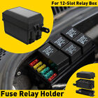 Universal 12-Slot Fuse Relay Box ATC/ATO Holder Block +41pcs Metallic Pins 12V