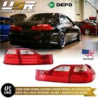DEPO JDM Style Red/Clear LED Tail Lights For 1998-2000 Honda Accord 4 Door Sedan (For: 2000 Honda Accord)