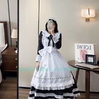 Women Waitress Uniform Costume Housekeeper Maid Outfit Long Dress Cosplay Mens