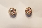 Pink Morganite & Diamond-Accent Stud Earrings 14k Rose Gold over Silver