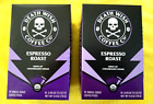 NIB Death Wish Coffee Men Women Organic Espresso Roast Dark Coffee Pods Lot of 2