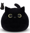 9.8in Kawaii Black Cat Plush Pillow Doll - Soft Toy for Kids, Anime Cat Plushies