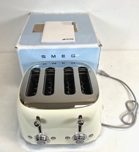 Used -Smeg TSF03CRUS Cream 50's Retro Style 4 Slot Toaster -FREE S/H