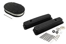 Chevy 350 Short Retro Finned Vortec & TBI Valve Covers Air Cleaner Dress Up Kit