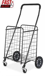 Folding Shopping Cart Portable Utility Grocery Versatile Rolling Cart Basket