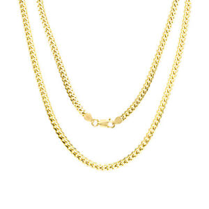 18K Yellow Gold Solid 2.7mm Miami Cuban Link Chain Pendant Necklace 16