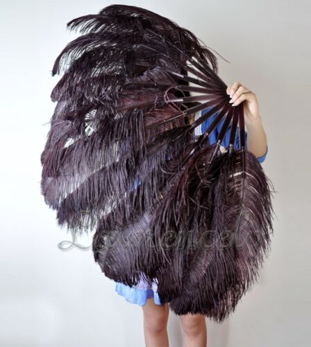 LARGE OSTRICH FAN - BLACK Feathers 50
