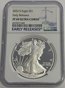 2022 S EAGLE $1 NGC PF69 ULTRA CAMEO EARLY RELEASES PROOF SILVER EAGLE SAN FRAN