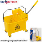 5.28 Gallon Mop Bucket With Wringer Combo Commercial Home Cleaning Cart