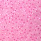 Fabric Stars Mixed White Baby Pink COMFY Flannel 1/4 yard AE-22