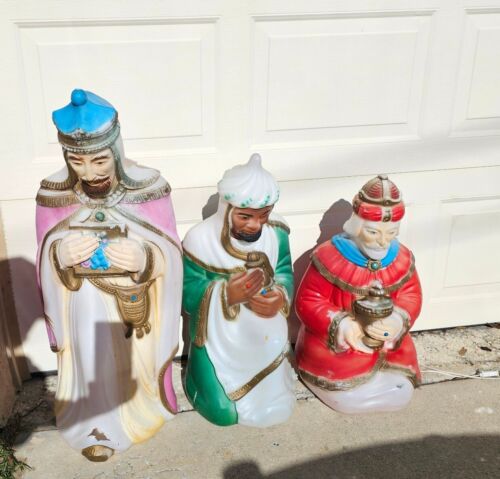Vintage Empire Of Carolina 3 Three Wise Men Christmas Nativity Blow Molds 1980s