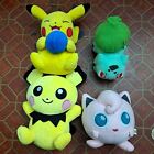 Lot of 4 Pokemon Center Pikachu Plush Toys Pichu Bulbasaur Jigglypuff 6'' INCH