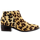 Matisse Billie Cheetah Round Toe Zippered Booties Womens Beige Casual Boots BILL