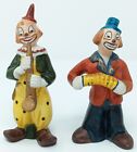 Pair of Ceramic Clown Figurines Ardco vintage Musicians Saxophone & Concertina