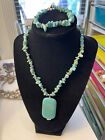 Turquoise Necklace and Pendant 16” Bracelet 7” Statement