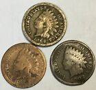 Indian Head Penny Coin Lot 3 Cull Circulated Original Pennies#505