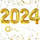 Happy New Year Gold Number 2024 Foil Number Balloons New Year Decoration Iteam