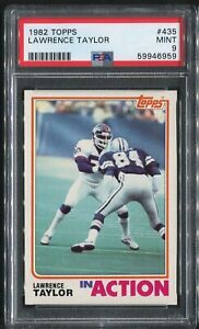 1982 Topps Lawrence Taylor RC In Action #435 Giants PSA 9