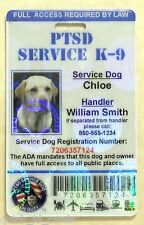 HOLOGRAPHIC PTSD SERVICE DOG ID CARD ASSISTANCE ANIMAL ID BADGE ADA TAG 1 PTSD H