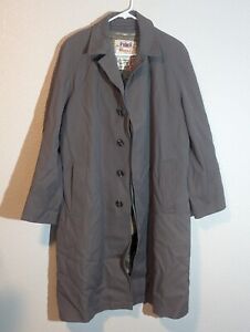 Royal Military Style Trench Coat Wool Jacket Mens Size L Removable Liner Gray
