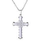 Long Link Chains Silver Cross Pendants Necklaces Religious Christian Crucifix