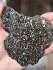 Large Mesosiderite Meteorite, NWA 14518, Etched 84.0g Slice. Translucent Olivine