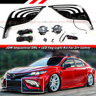 FOR 21-24 CAMRY SE XSE DRL SEQUENTIAL BEZEL COVER + CLEAR LENS LED FOG LIGHT KIT (For: 2021 Toyota Camry XSE)