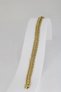 18K Yellow Gold Vintage 7 Inch Double Curb Bracelet