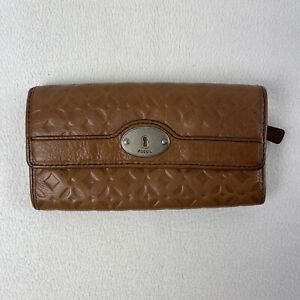 Fossil Long Live Vintage Embossed Leather Wallet Clutch